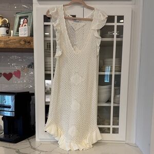 Free People cream boho bathing suit coverup- size Large